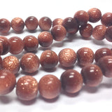 4MM Goldstone Glass Beads 16" (100 pieces)