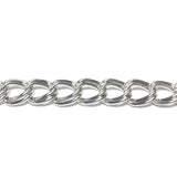 Silver Tone Plated Chain Brass Parallel Curb (1 foot)
