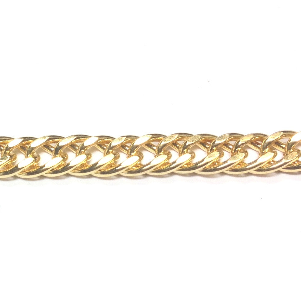 Gold Tone Plated Chain Steel Double Curb (1 foot)