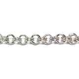 Im. Rhodium Plated Chain Steel Double Cable (1 foot)