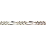 Silver Tone Plated Chain Brass Figaro (1 foot)