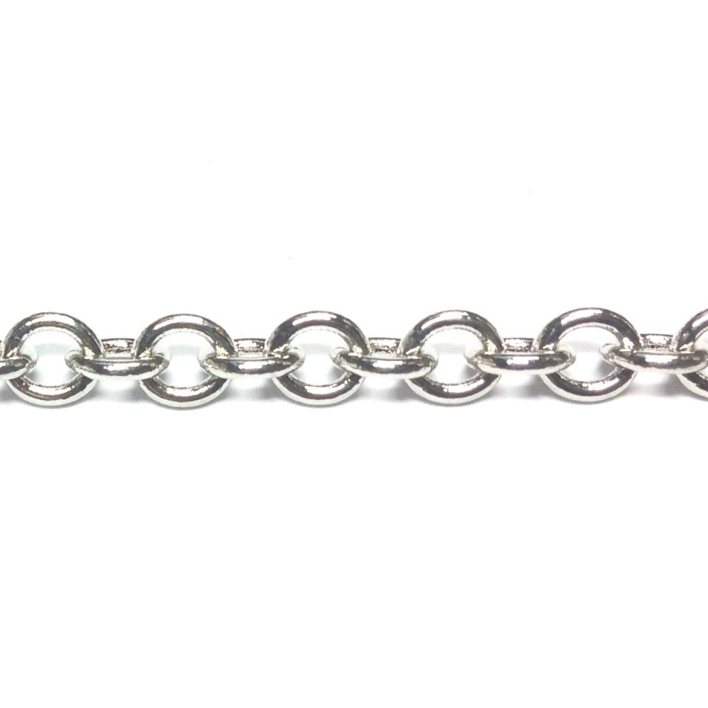 Silver Tone Plated Chain Brass Single Cable (1 foot)