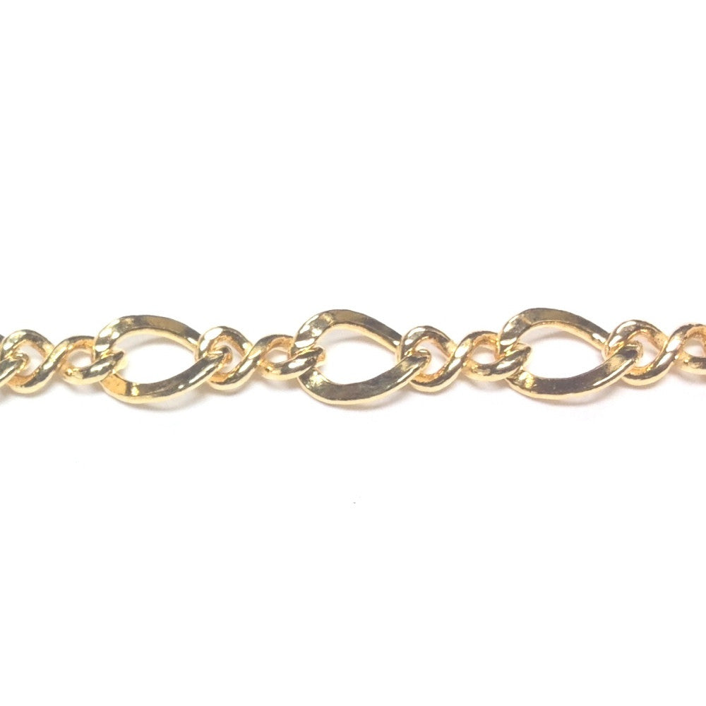 Gold Tone Plated Chain Brass Figaro (1 foot)