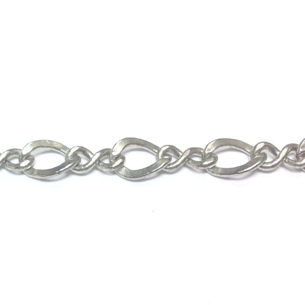 Silver Tone Plated Chain Brass Figaro (1 foot)