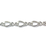 Silver Tone Plated Chain Brass Figaro (1 foot)