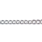 Silver Tone Plated Chain Brass Parallel Curb (1 foot)