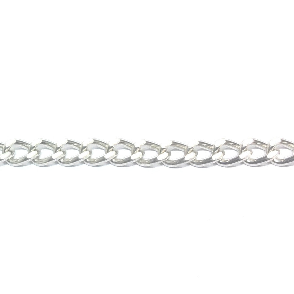 Silver Tone Plated Chain Steel Curb (1 foot)