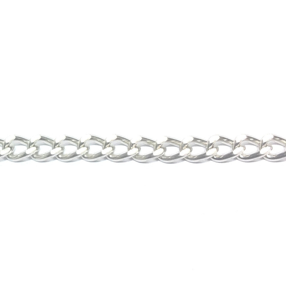 Silver Tone Plated Chain Steel Curb (1 foot)