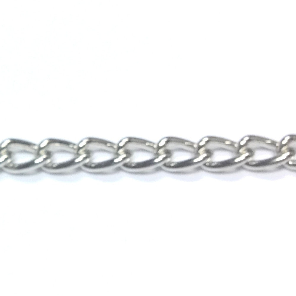 Silver Tone Plated Chain Steel Curb (1 foot)