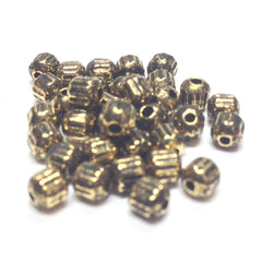3.5MM Ant.Ham.Gold Fluted Bead (144 pieces)