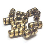 9X4MM Ant.Ham.Gold Barber Tube Bead (144 pieces)