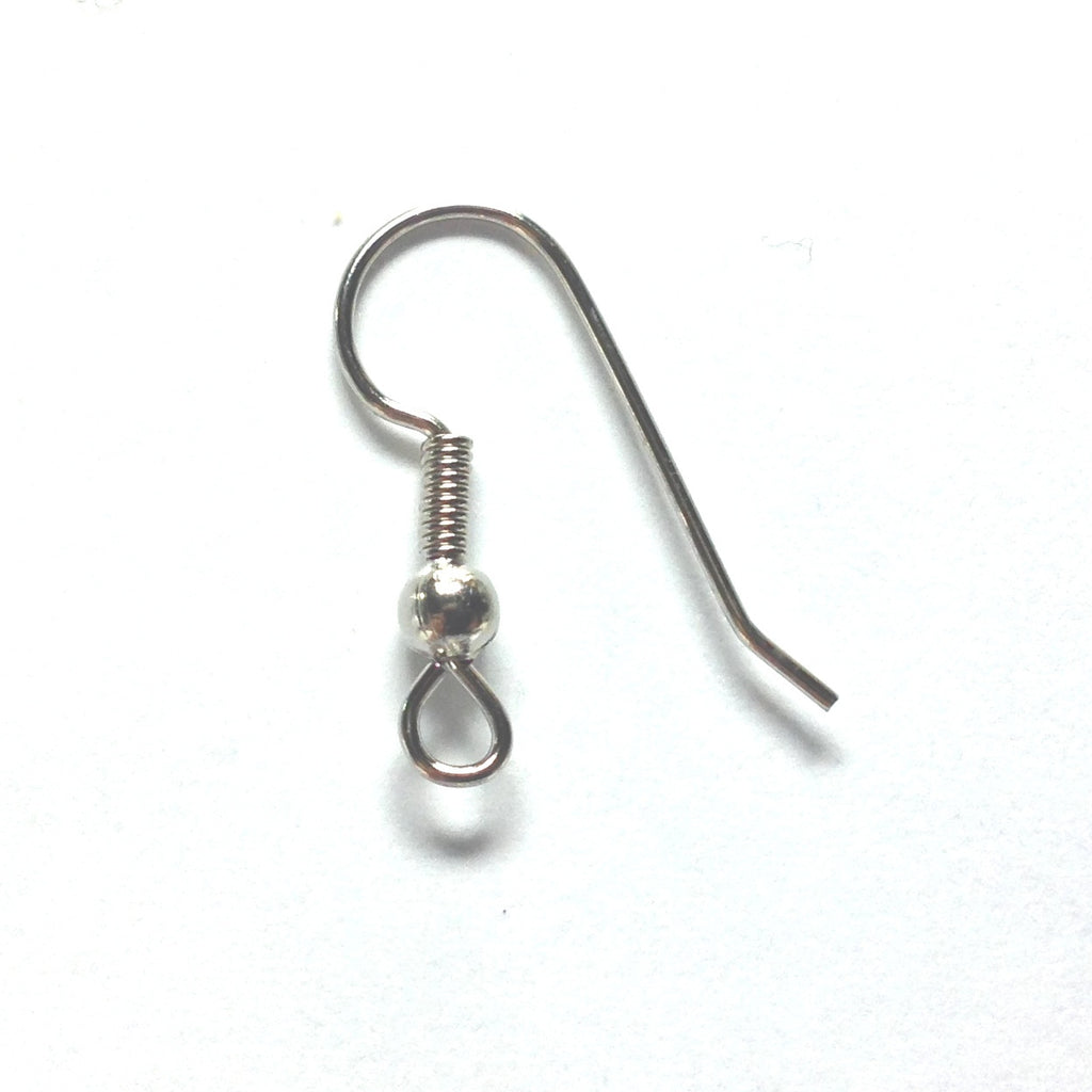 Nickel Shepherd Hook Ear Wire With Coil & Ball (144 pieces)