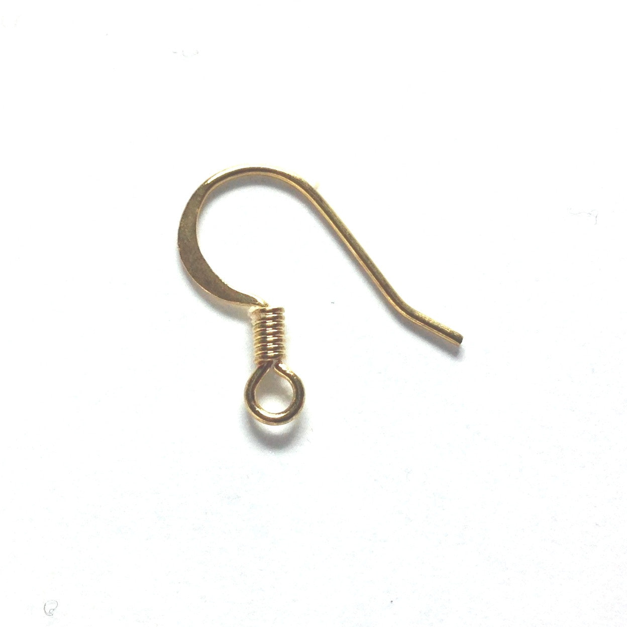Gold Plate Flat Shepherd Hook Ear Wire With Coil (144 pieces)