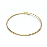 3/4" Round Wire Hoop With Flat End & Hole Gold (144 pieces)