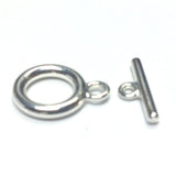 11MM Silver Plate Toggle Clasp (2 Piece Set) (144x2 pieces)