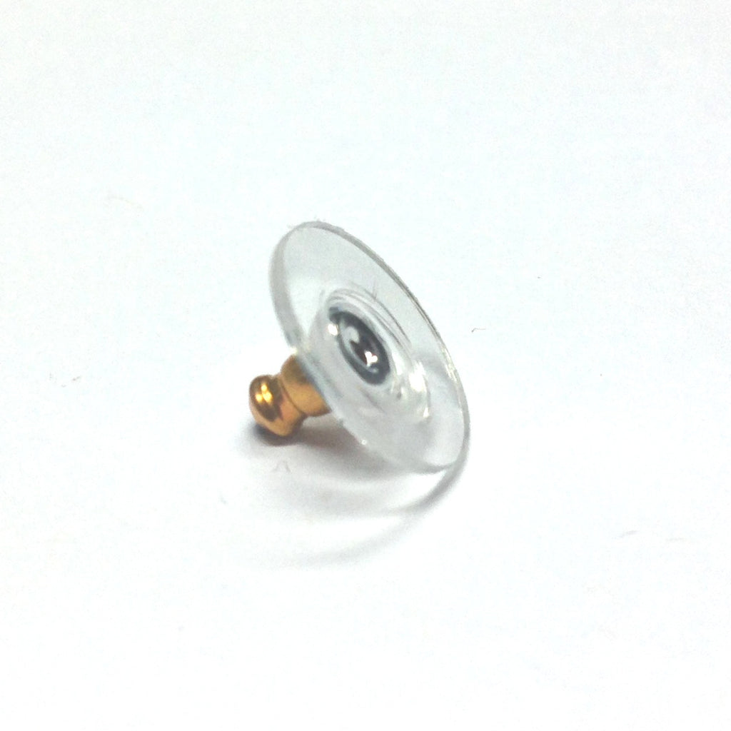 11MM Gold Plastic Rim Ear Nut With Aluminum Back (144 pieces)