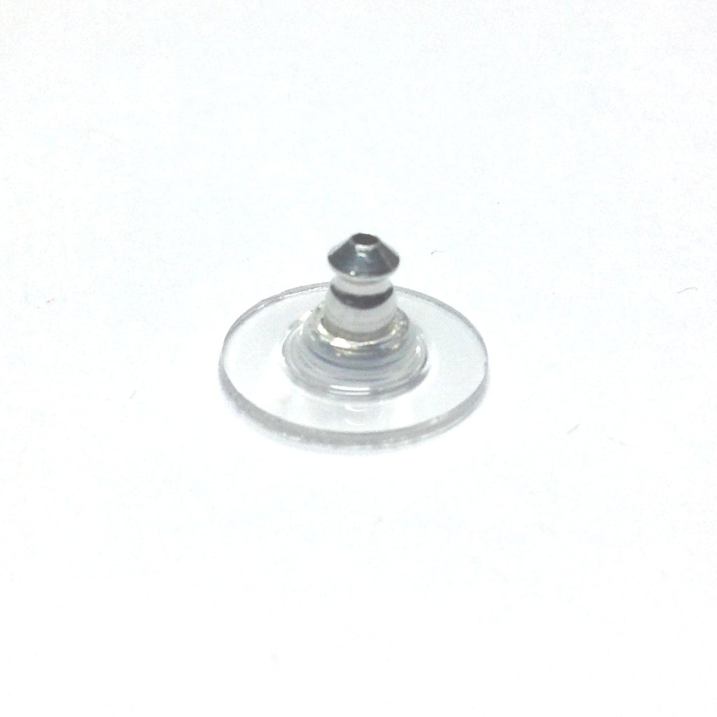 11MM Rhodium Plastic Rim Ear Nut With Aluminum Back (144 pieces)