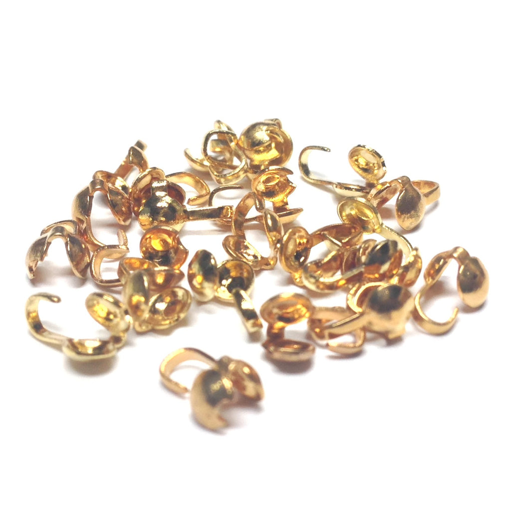 Foldover Bead Tip Without Hole Gold (144 pieces)