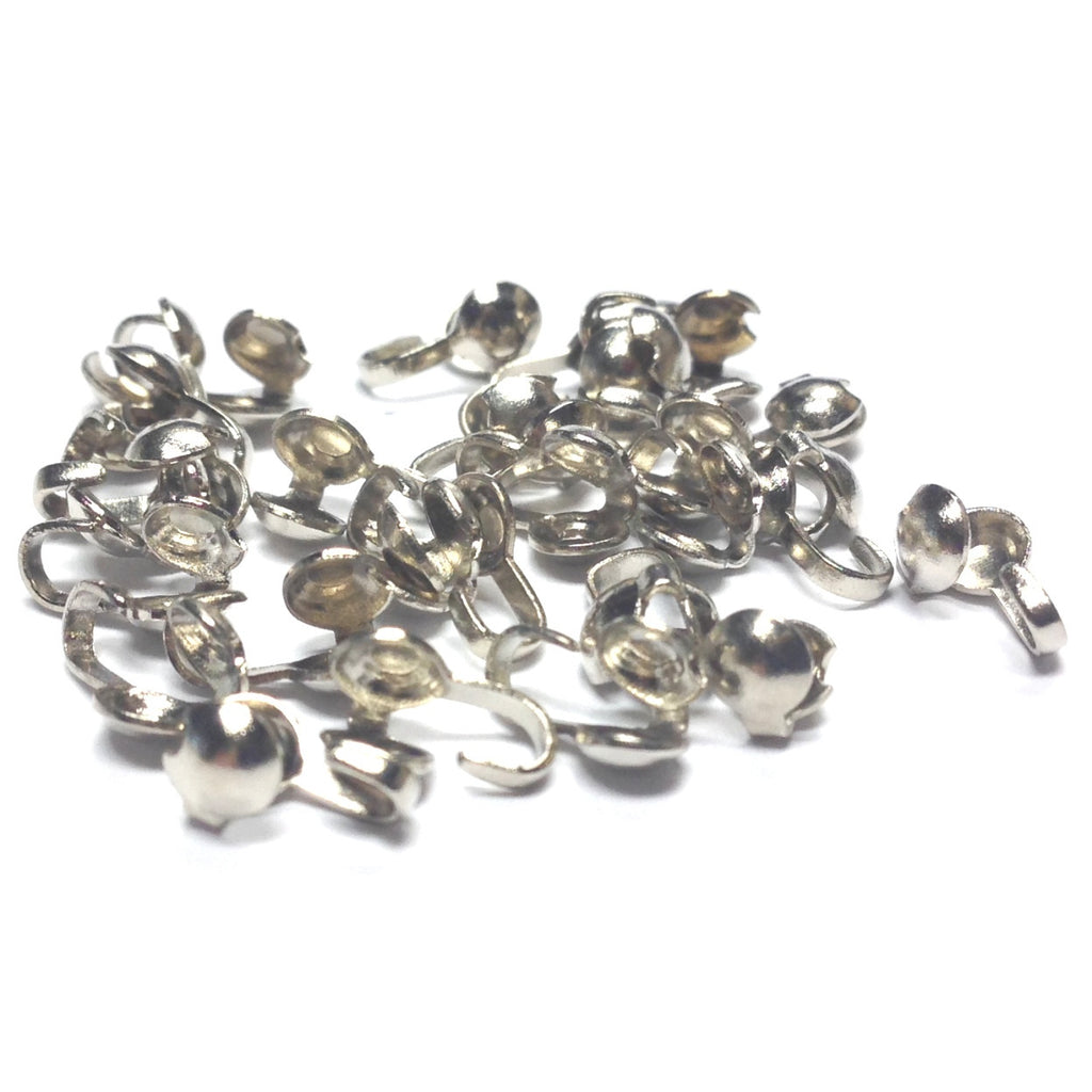 Foldover Bead Tip Without Hole Nickel (144 pieces)