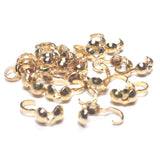 Foldover Bead Tip With Hole Gold (144 pieces)