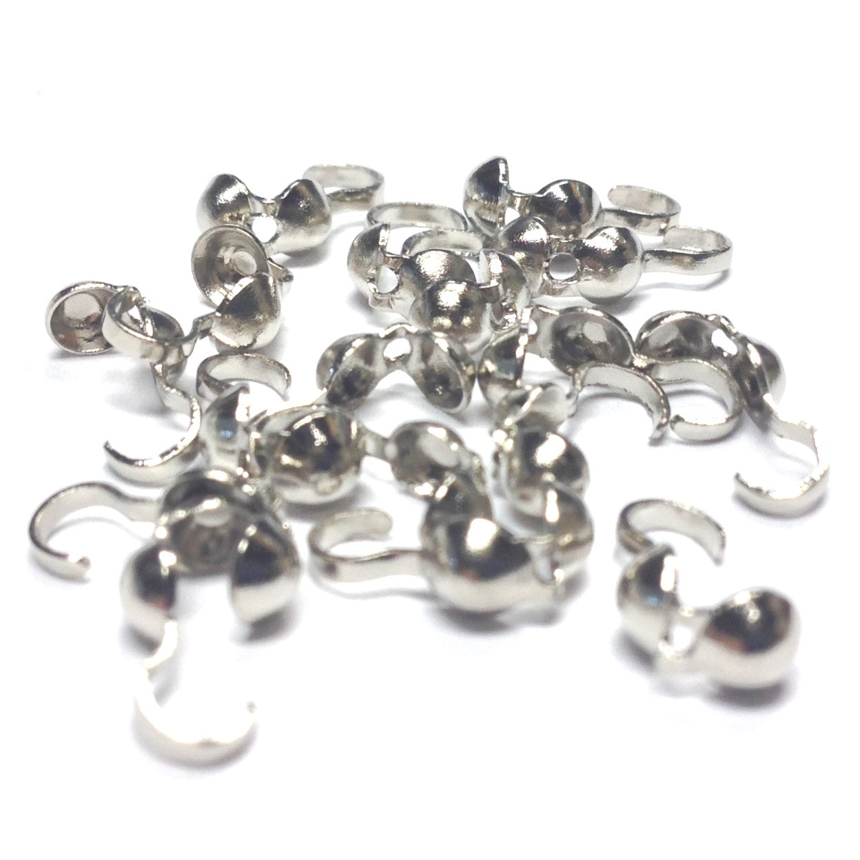 Foldover Bead Tip With Hole Nickel (144 pieces)
