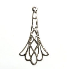 17X34MM Silvertone Filigree Chandelier Drop With Loop (12 pieces)