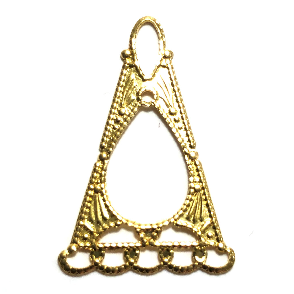 18X28MM Goldtone Brass Filigree Chandelier Drop With Loop (12 pieces)