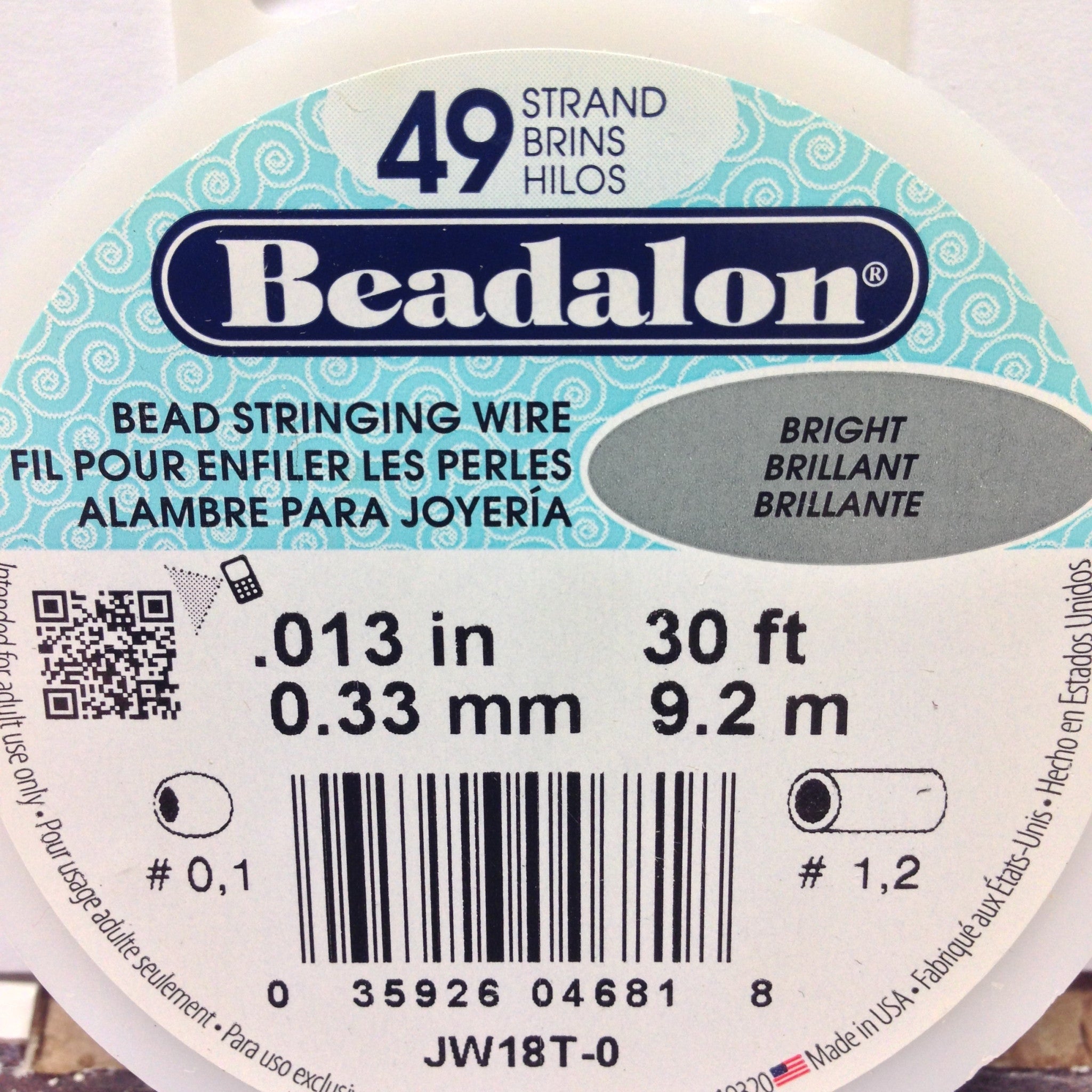 Beadalon Bead Wire 49 Strand .013 Bright 30