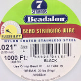 #21 Black 7 Strand Tigertail 1000 Ft (1 piece)