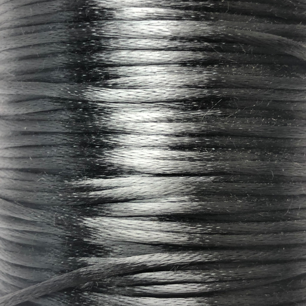 Size #1 - 2MM Dark Grey Satin Cord (Rattail) 144 Yds