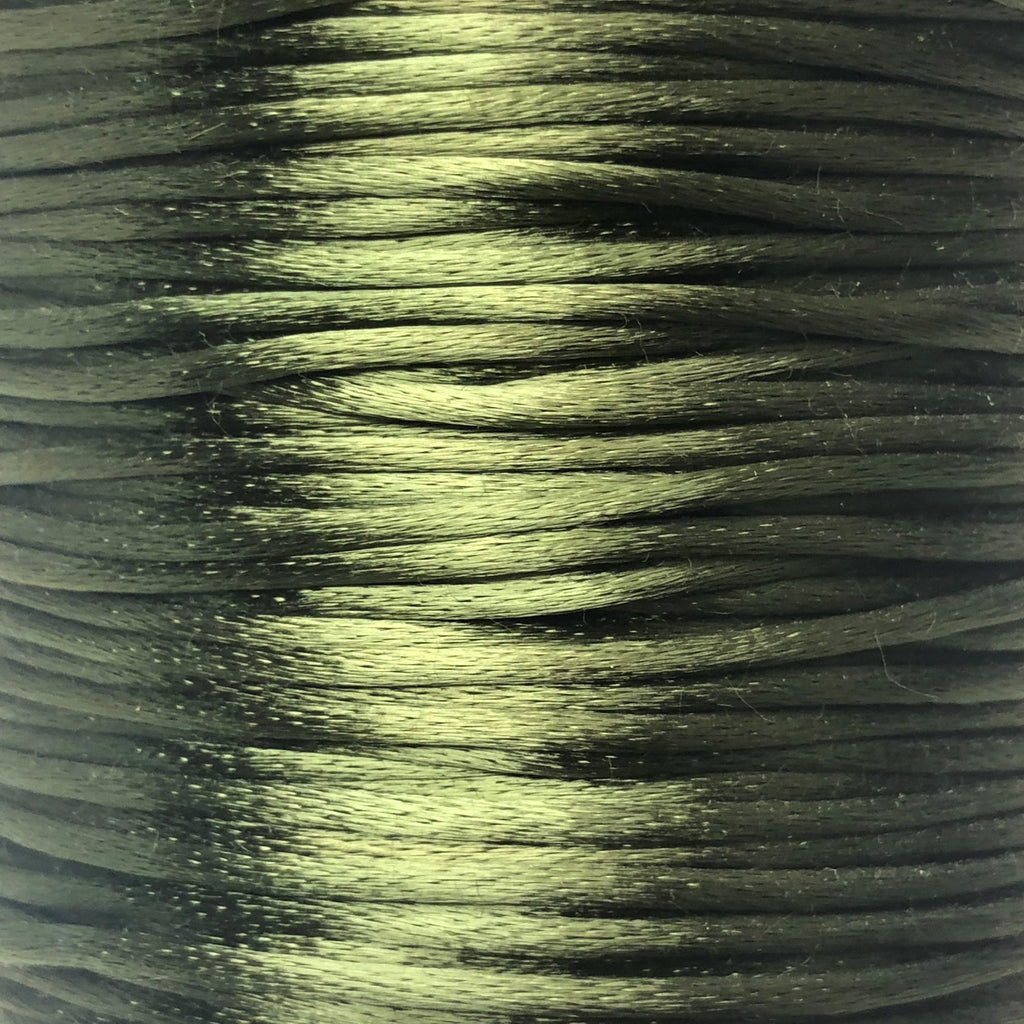 Size #2 - 3MM Dark Olive Green Satin Cord (Rattail) 144 Yds