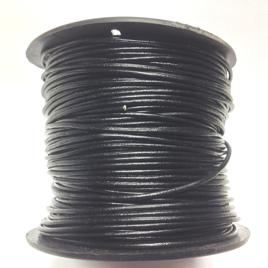 1MM Black Leather Lace 100Yd Spool