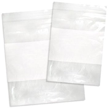 3"X5" Self Seal Bag w/White Block 2 Mil (100 Pieces)