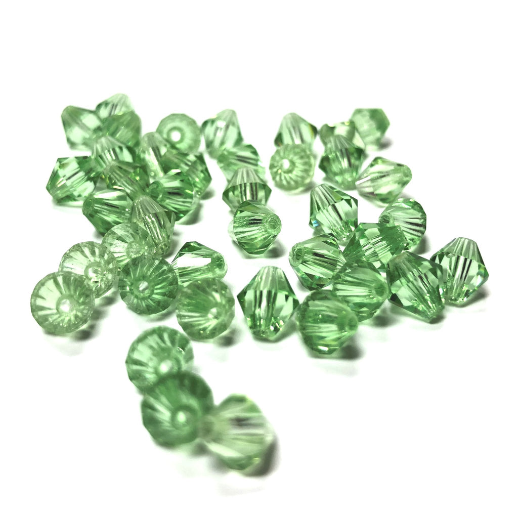 6MM Peridot Cut Crystal Faceted Bicone Beads (144 pieces)