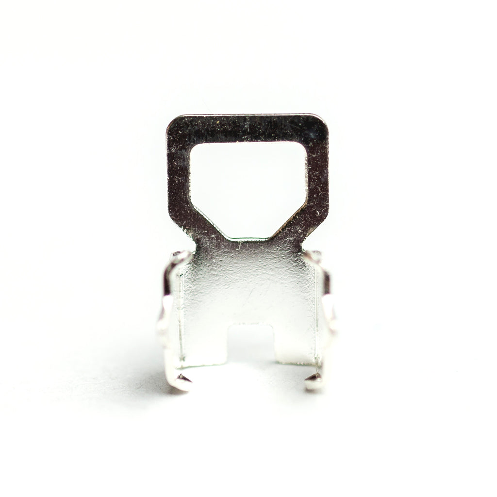 4MM Square Crimp Foldover Silver (36 pieces)