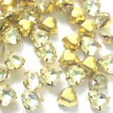 6MM 4-Prong Set Heart Crystal/Brass (36 pieces)