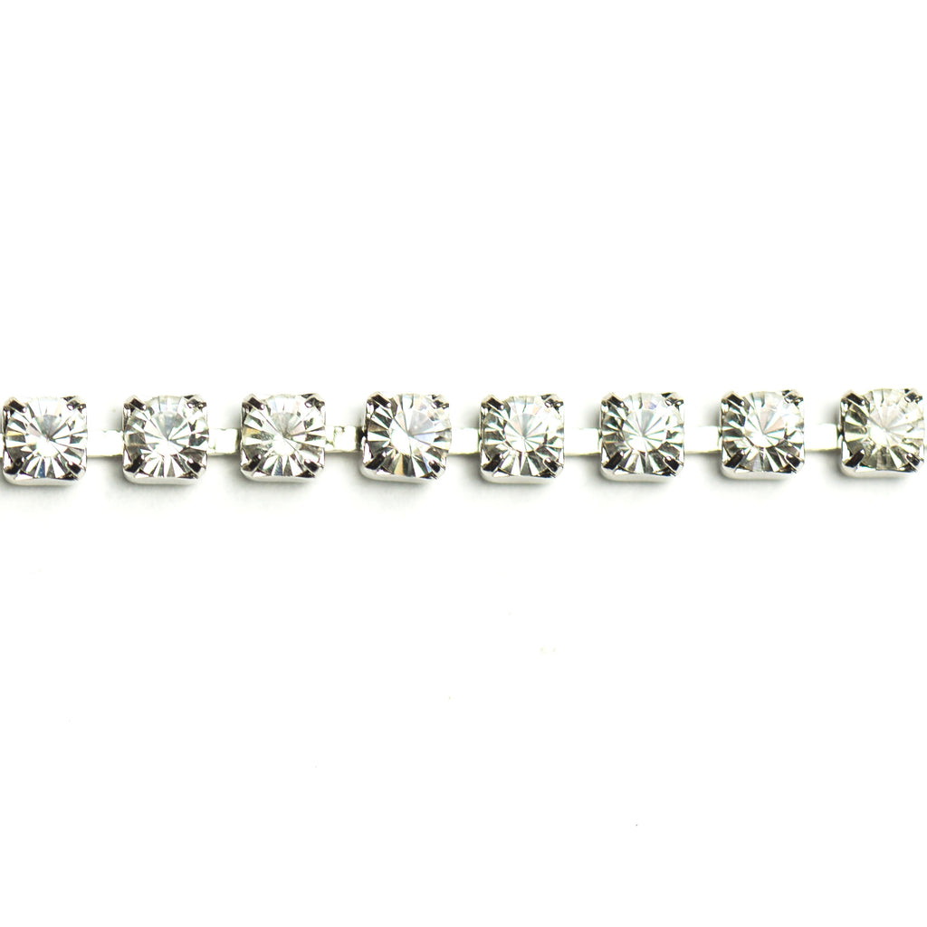 Rhinestone Chain Crystal/Silver (1 foot)