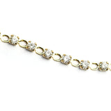 Round Skip Chain Crystal/Brass (1 foot)