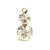 2-Stone Drop Crystal/Gold (12 pieces)