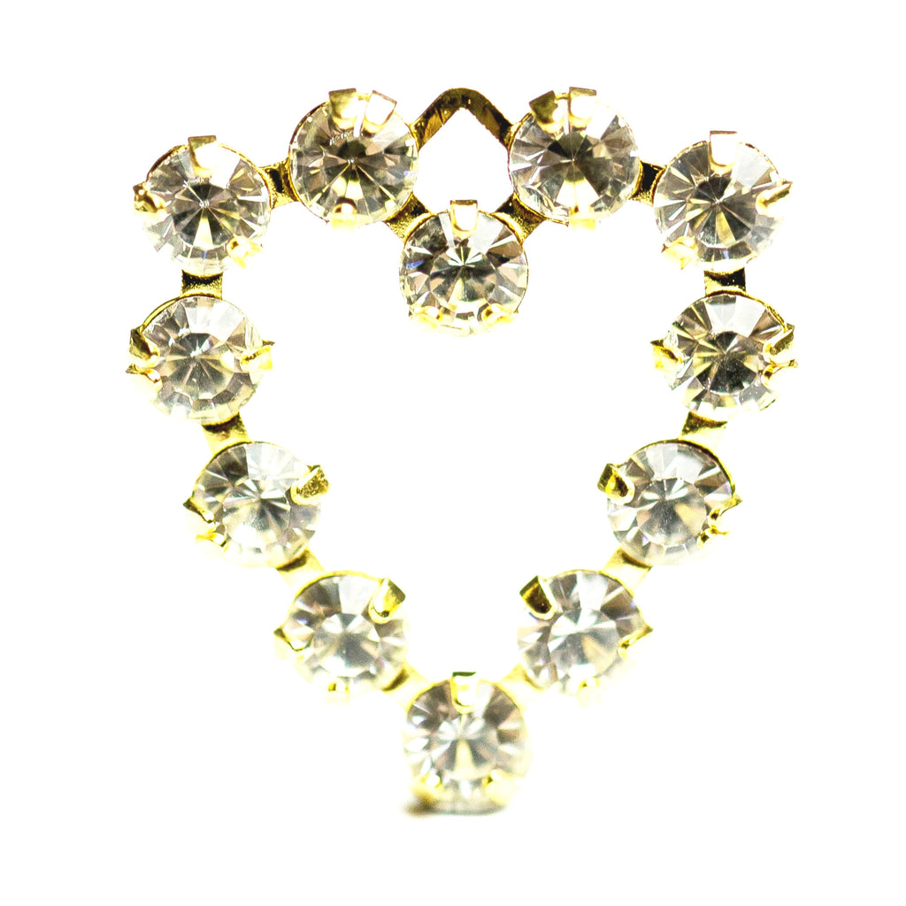 18MM Heart Drop Crystal/Gold (12 pieces)