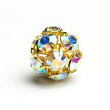 5MM Rhinestone Ball Crystal Ab/Gold (12 pieces)