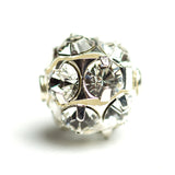 12MM Rhinestone Ball Crystal/Silver (2 pieces)