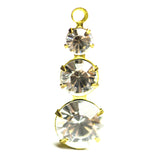 3-Stone Drop Crystal/Brass (6 pieces)