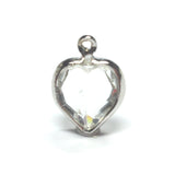 8MM Channel Heart 1Ring Crystal/Rhodium (12 pieces)
