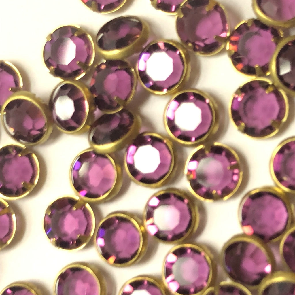 Ss29 Channel Amethyst/Brass (No Loop) (48 pieces)