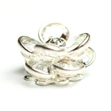 16.2MM Channel Button Crystal/Silver (2 pieces)