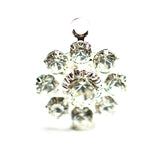 10MM Flower Button 1R Crystal/Silver (12 pieces)