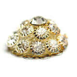 18.3MM Beehive Button Crystal/Gold (2 pieces)