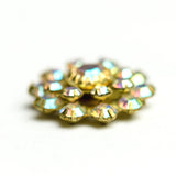 16MM Grad.Flwr.Button Crystal Ab/Brass (2 pieces)