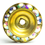 18MM Slant Rondel Crystal Ab/Brass (6 pieces)